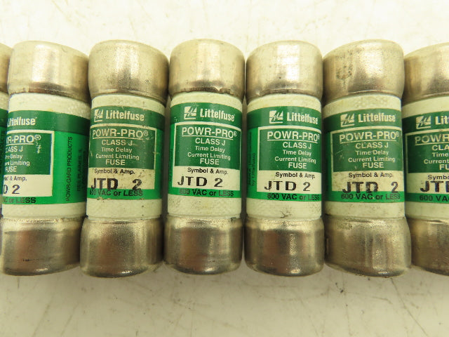 Littelfuse JTD 2 Powr-Pro Time Delay Fuse 2A 600Vac Lot of 9
