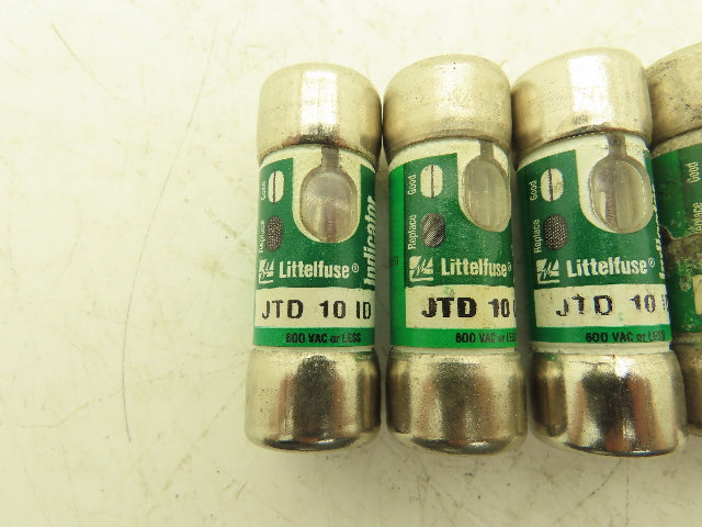 Littelfuse JTD 10 ID Indicator Fuse 10A 600Vac Class J Lot of 6