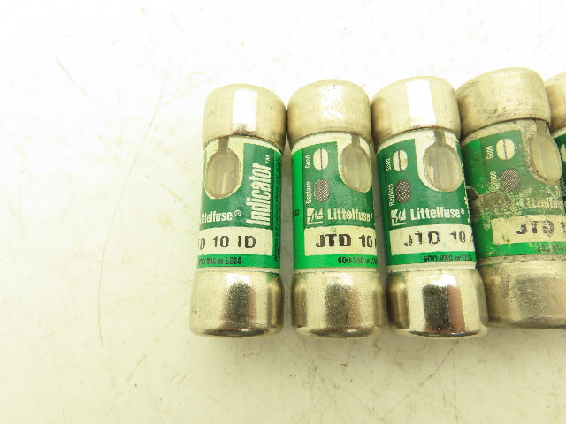 Littelfuse JTD 10 ID Indicator Fuse 10A 600Vac Class J Lot of 6