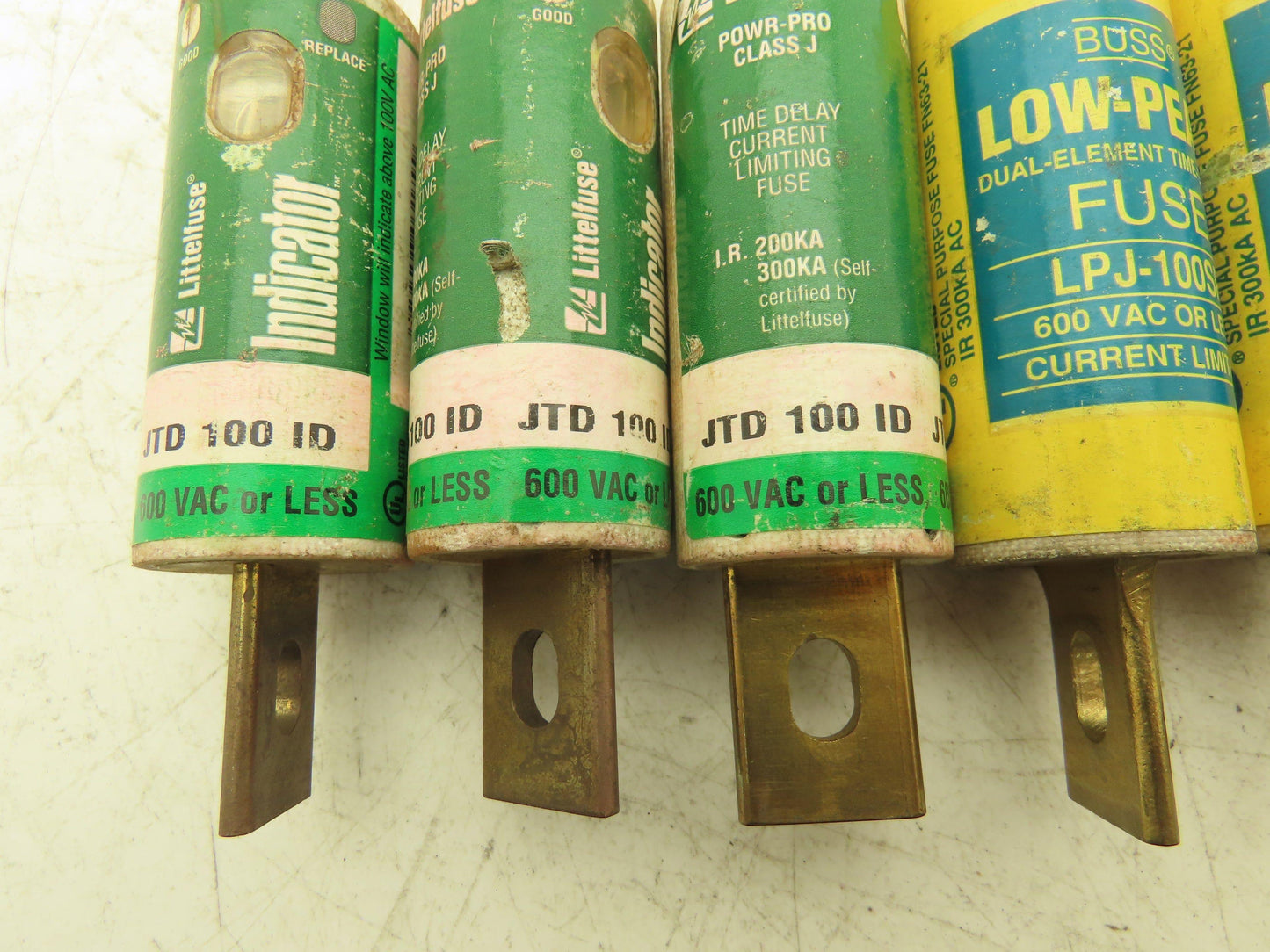 Time Delay Fuse 100A 600VAC Class J Mixed Brand Lot of 5