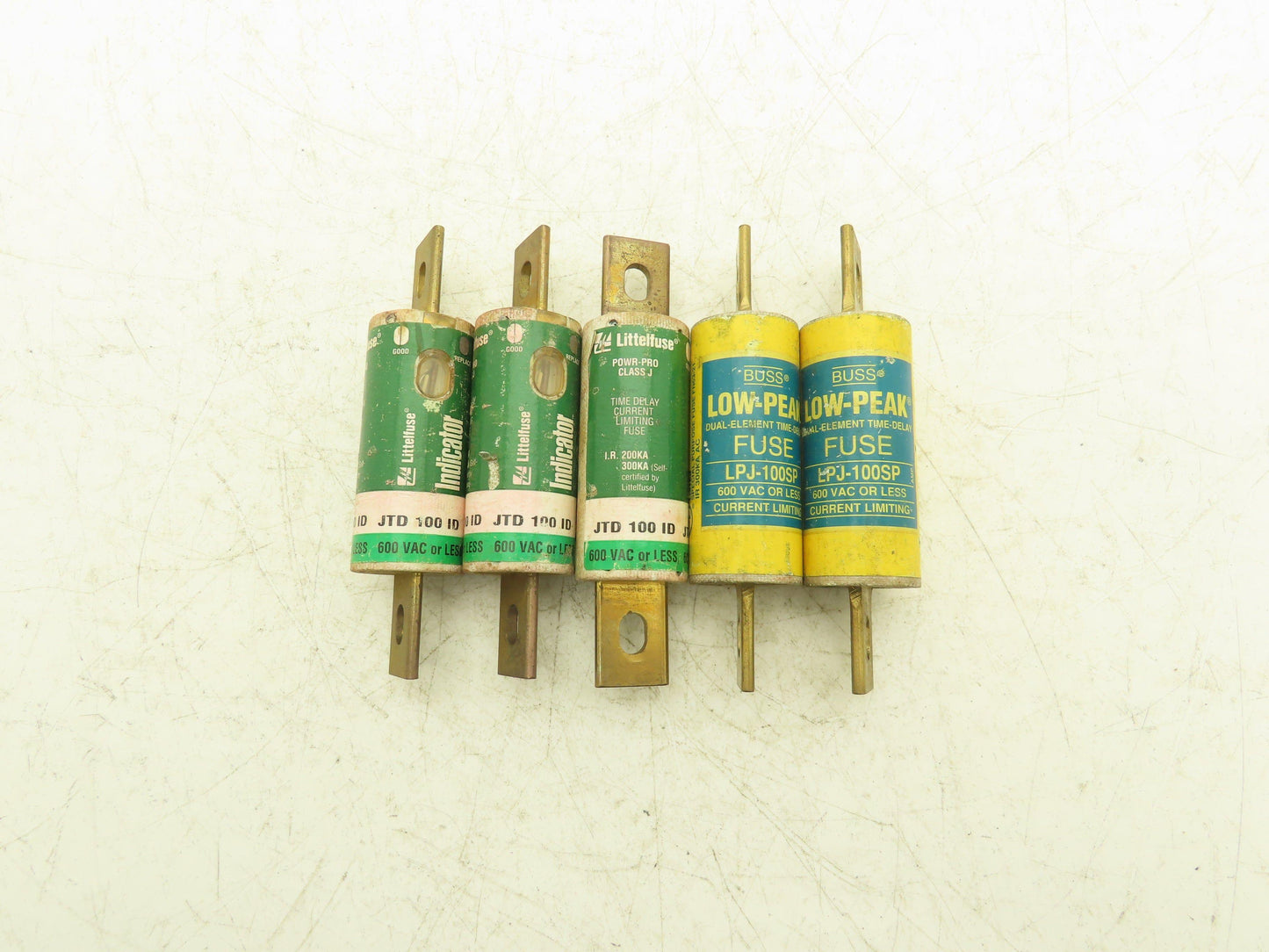 Time Delay Fuse 100A 600VAC Class J Mixed Brand Lot of 5