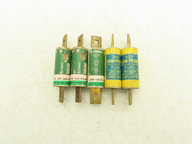 Time Delay Fuse 100A 600VAC Class J Mixed Brand Lot of 5