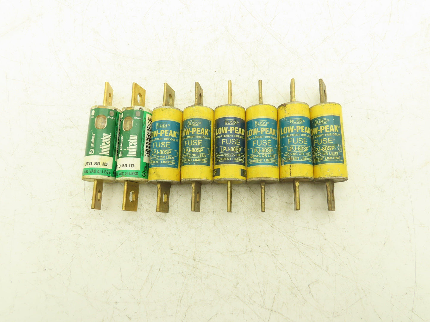 Time Delay Fuse 80A 600VAC Class J Mixed Brand Lot of 8