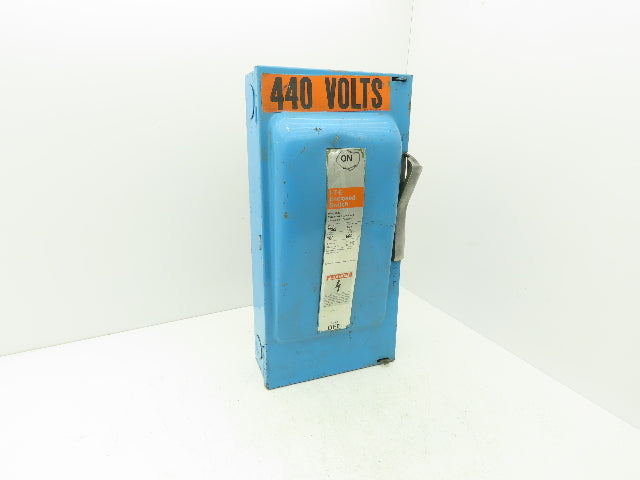 Siemens F-353 I-T-E Enclosed Switch Fusible 100A 600VAC 3-Pole Type 1