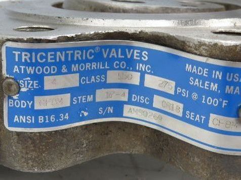 Tricentric 4" Stainless Butterfly Valve 8-Lug + Hytork-425 Actuator & Positioner