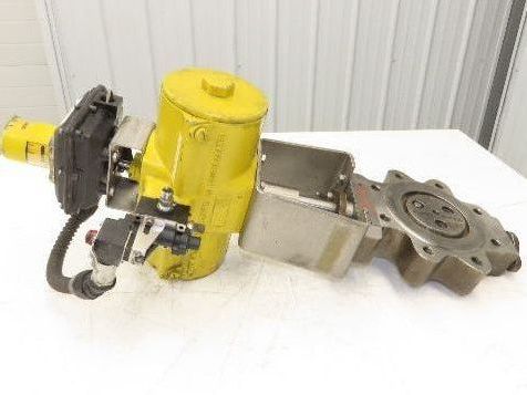 Tricentric 4" Stainless Butterfly Valve 8-Lug + Hytork-425 Actuator & Positioner
