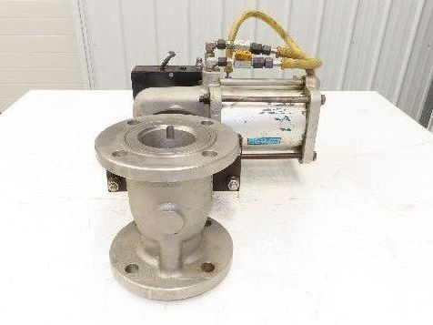 Jamesbury ST-200 3" Stainless Flanged Ball Valve + Air Actuator & Positioner