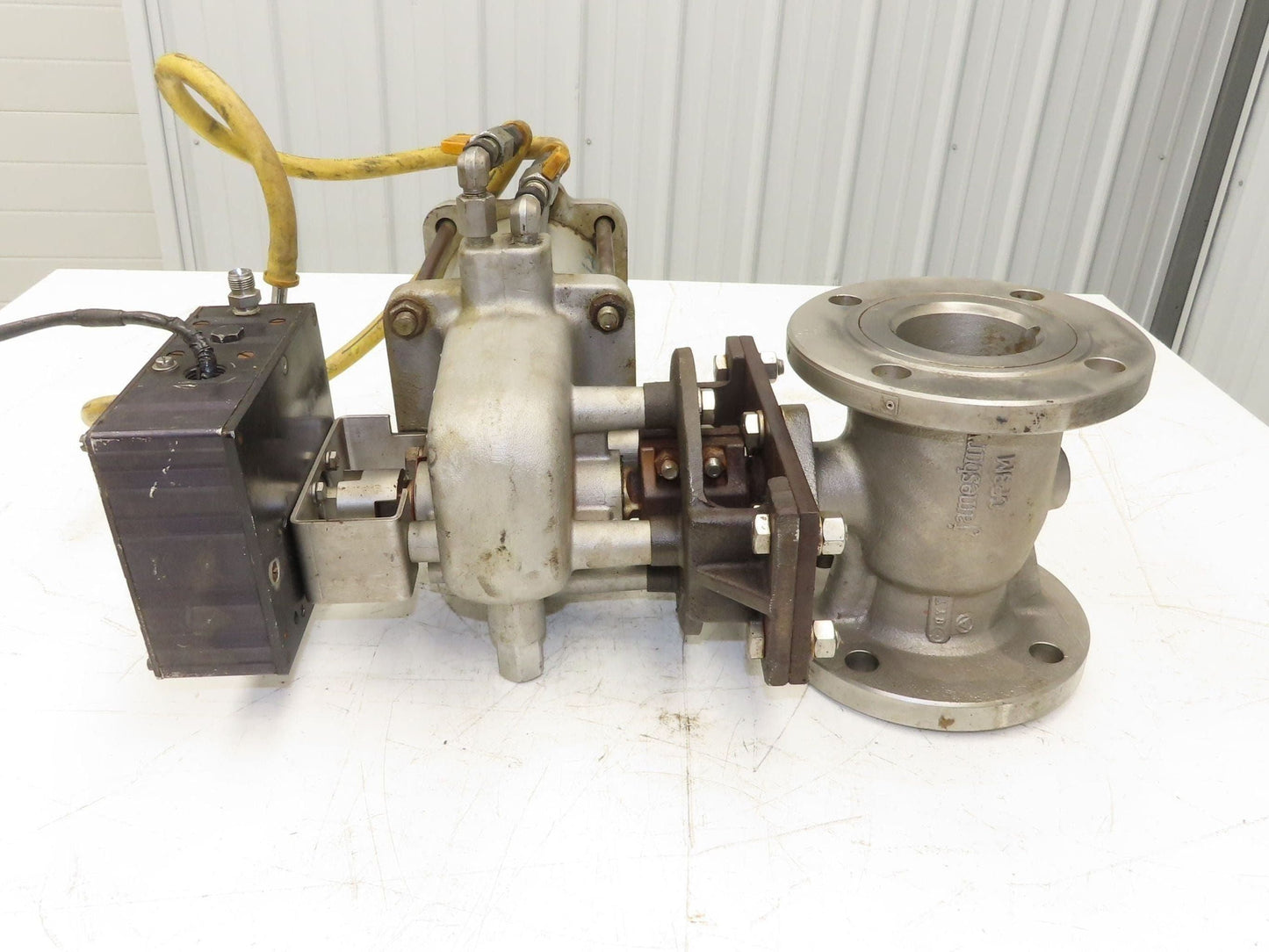 Jamesbury ST-200 3" Stainless Flanged Ball Valve + Air Actuator & Positioner