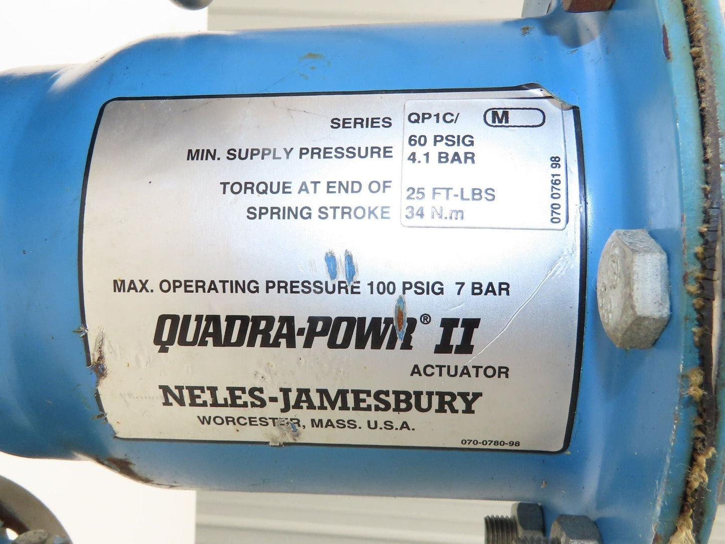 Jamesbury Quadra-Powr II QP1C/M 1" Flanged SS Ball Valve Actuator & Positioner