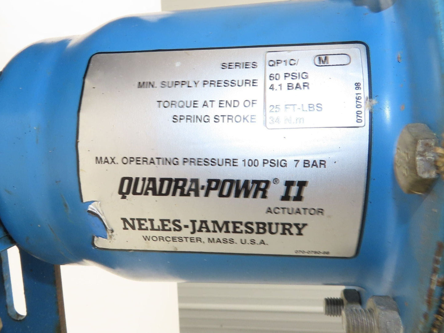 Jamesbury Quadra-Powr II QP1C/M 1" Segment SS Ball Valve Actuator & Positioner
