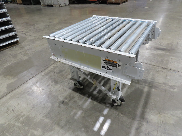 Roach 36"BF x 36"L Live Roller Conveyor 130VDC O-Ring Belt Drive on Casters