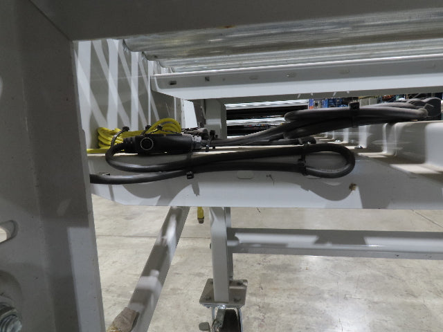 Roach 36"BF x 36"L Live Roller Conveyor 130VDC O-Ring Belt Drive on Casters