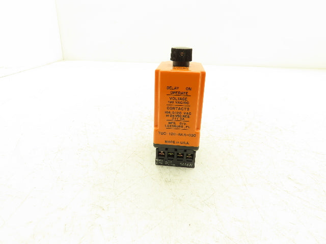 TUC-120-AKA-030 Time Delay Relay 0.3 to 30 Seconds 10A @ 120VAC or 24VDC 211VA