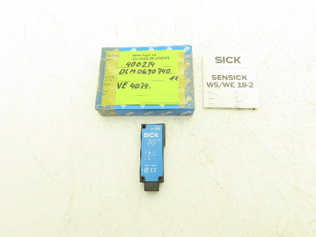 Sick 2018244 WE18 2P630 Light Barrier Receiver 10-30VDC 20m