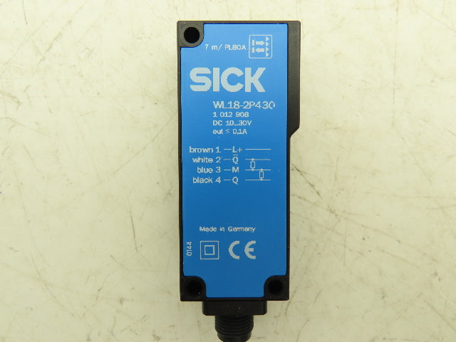 Sick 1012908 WL18 2P430 Light Barrier Receiver 10-30VDC 20m