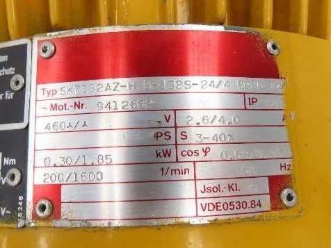 Nord SK7382AZ-H B-132S-24/4 BR80 Brake Motor for Clincher Gearbox 1600rpm 460V