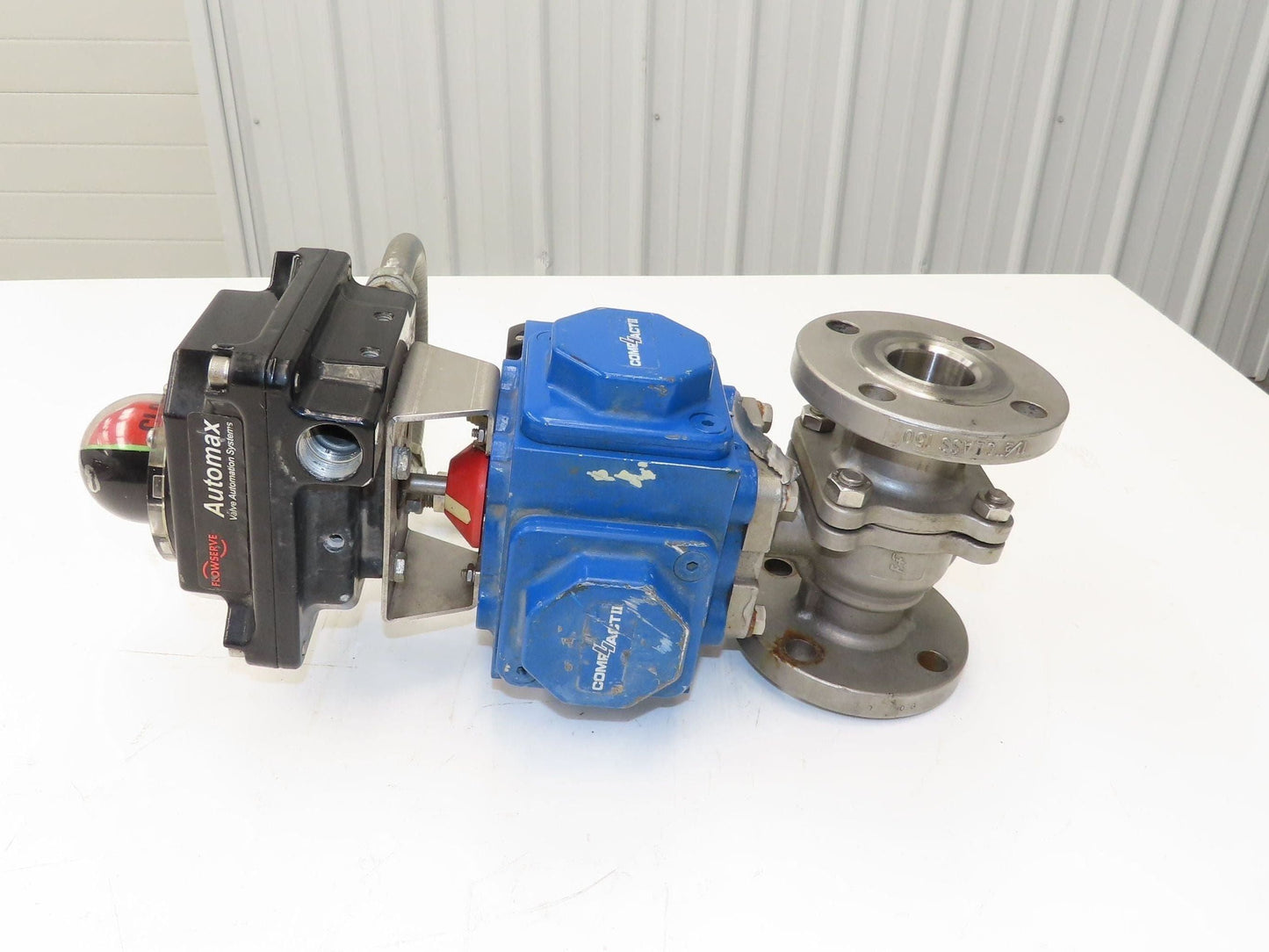 Flowserve 1-1/2" Stainless Ball Valve Compact II Pneumatic Actuator C30 SR-2C