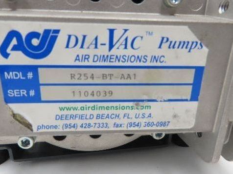 Air Dimensions R254-BT-AA1 Dia-Vac Diaphragm Pump R-Series High Vacuum Quad Head