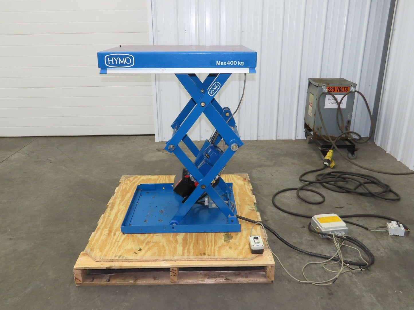 Hymo CXX4-8 Hydraulic Scissor Lift Table 400kg 880lb 36" Travel 24x31" 240V 3Ph