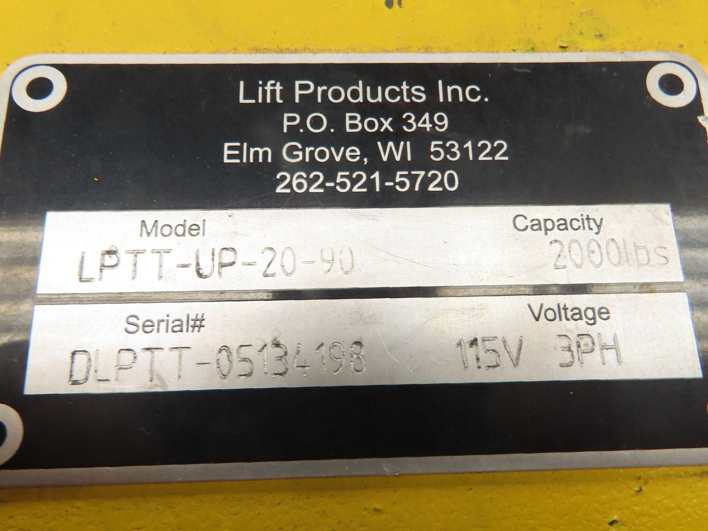 Max LPTT-UP Lift Table Max Upenders Hydraulic Tipper 2000lbs 78x54" Top 115V 1Ph