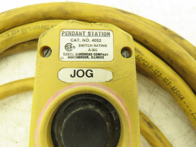 Woodhead 4052 2-Pushbutton Pendant Station Single Speed Watertite 18'