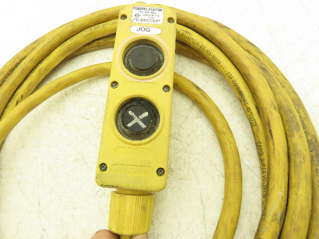 Woodhead 4052 2-Pushbutton Pendant Station Single Speed Watertite 18'