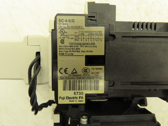 Fuji Electric SC-4-0/G Contactor 24Vdc Coil, Surge Suppressor & Thermal Overload