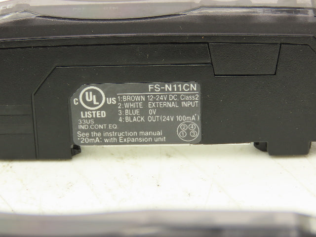 Keyence FS-N11CN Fiber Optic Sensor 24V Various Cable Lengths Included Lot of 6