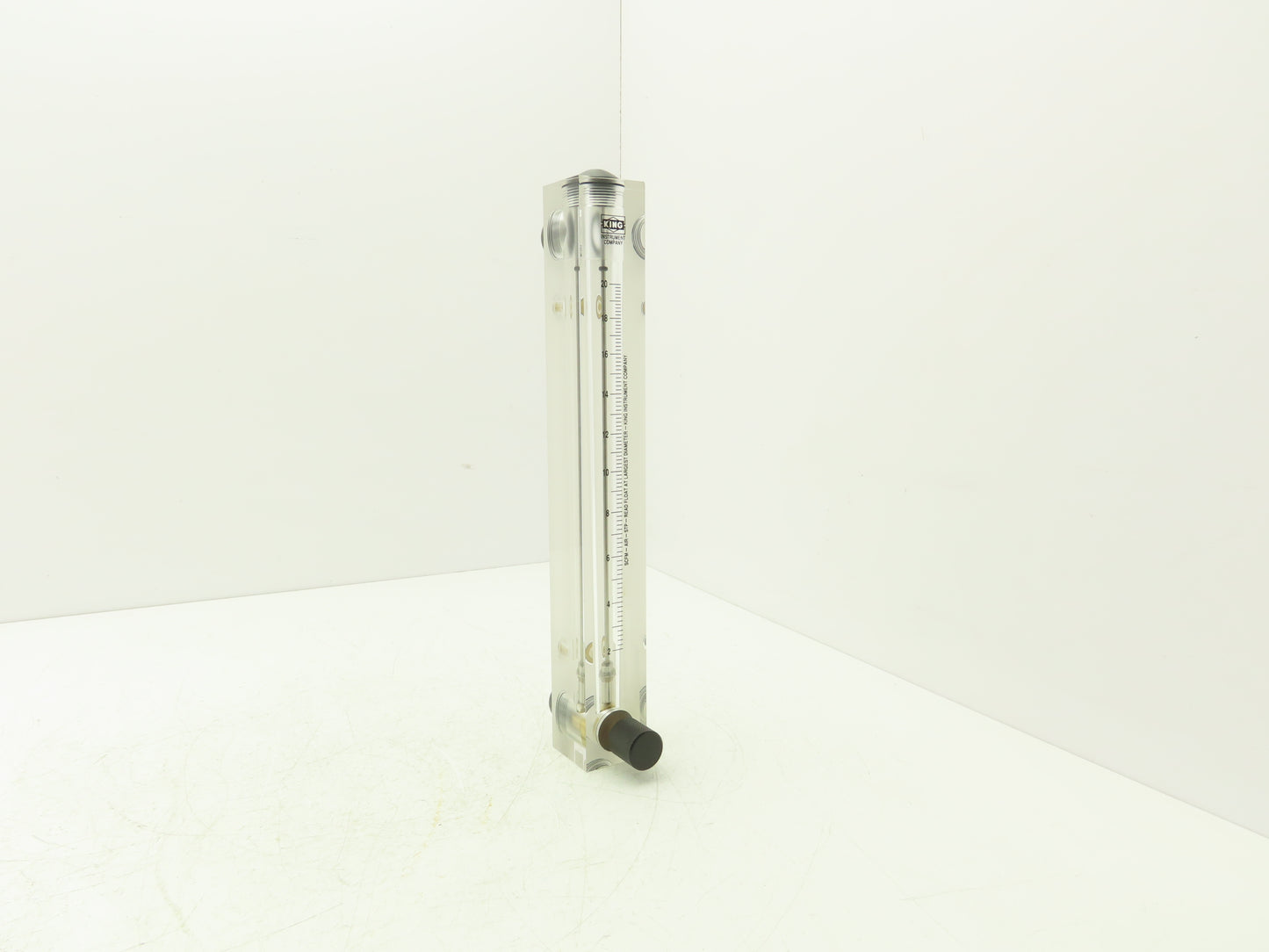 King Instrument 75302117C05 Flow Meter 14" Long 3/4" NPT Adjustable Clear F Port