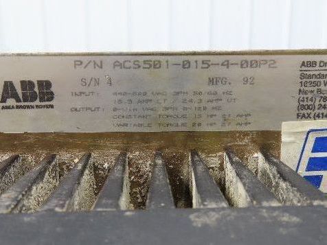 ABB ACS501-015-4-00P2 Adjustable Frequency Drive VFD 440-500V 3Ph 20Hp