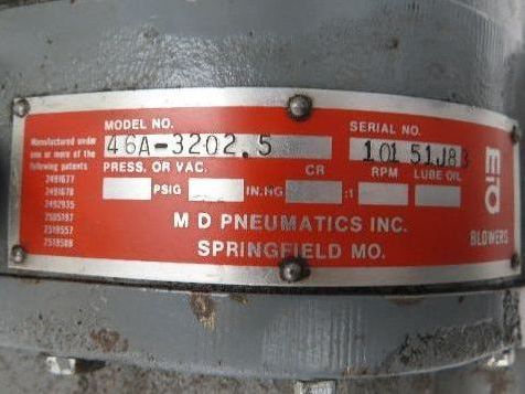 MD-Pneumatics 46A-3202.5 Positive Displacement Rotary Lobe Blower 1.5"NPT