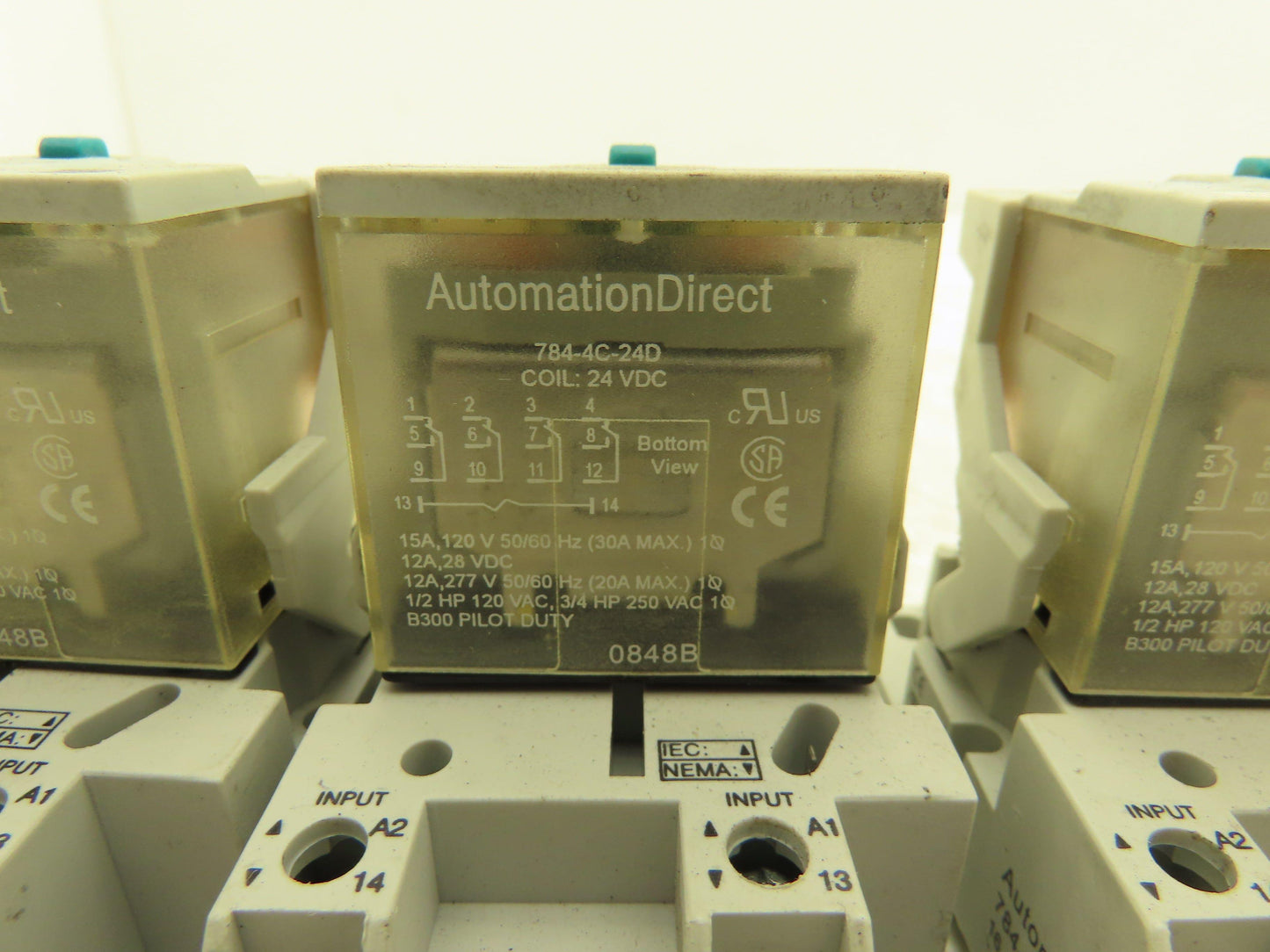 Automation Direct 784-4C-24D Control Relay 15A 277V 4PDT 4NO 4NC 24VDC Lot of 6