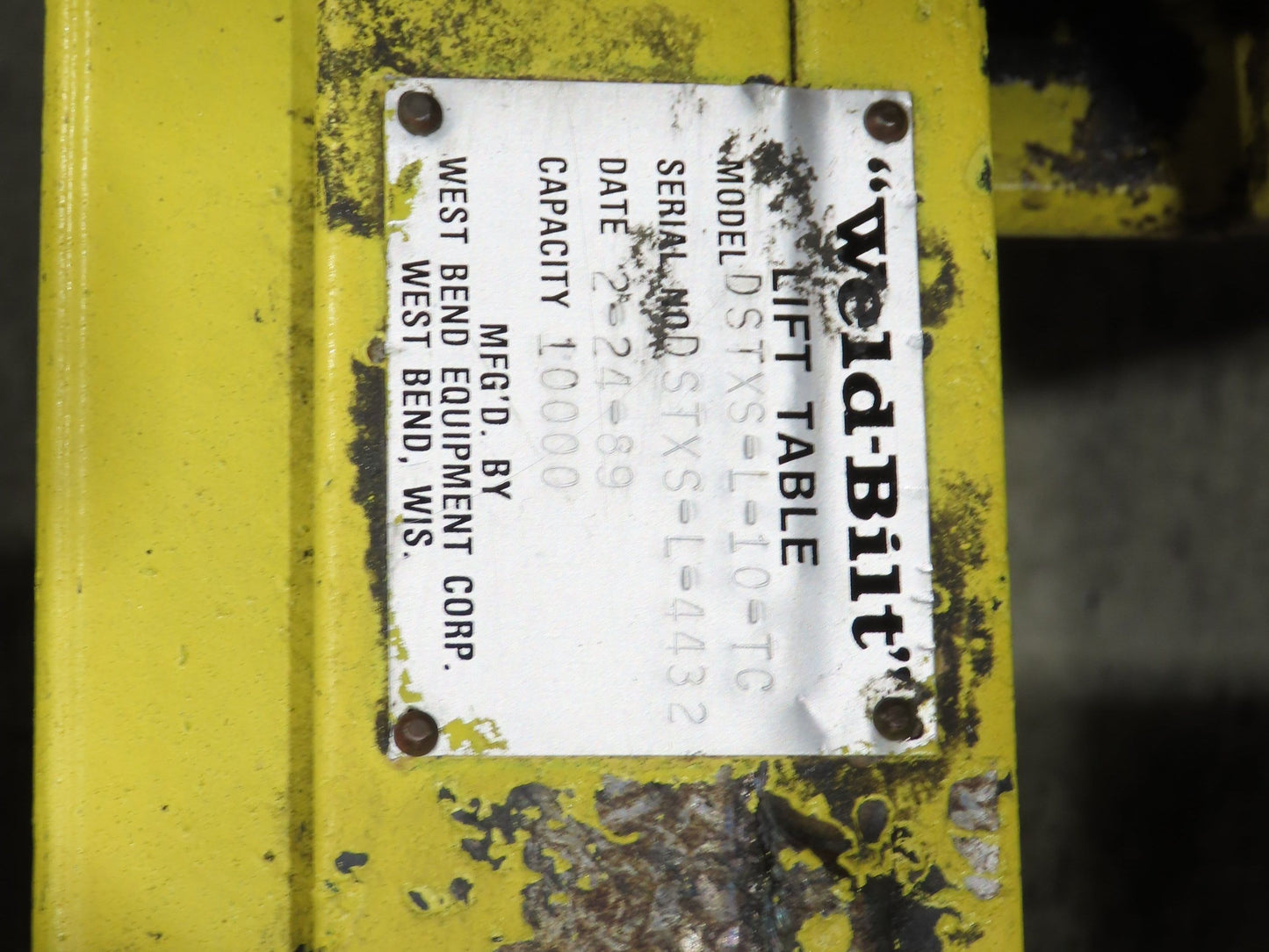 Weld Bilt Hydraulic Scissor Lift Table 10000lb 5 Ton 24" Travel 60x132" 3Ph