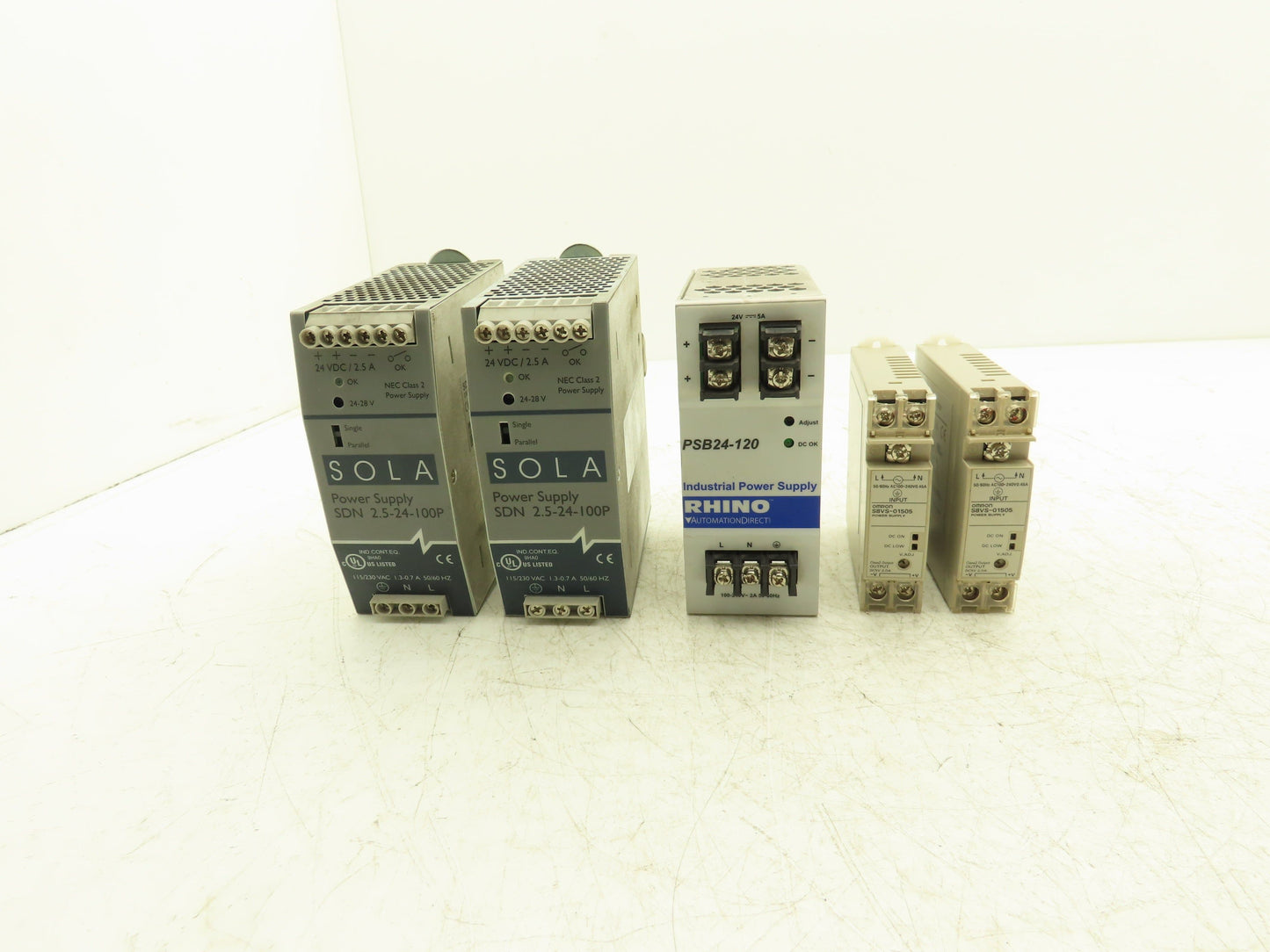 Sola Rhino Omron DIN Mountable Power Supplies 24VDC 2A/2.5A/5A Mixed Lot of 5