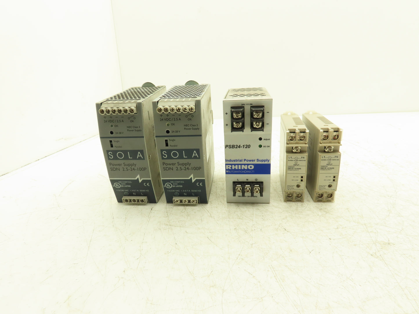 Sola Rhino Omron DIN Mountable Power Supplies 24VDC 2A/2.5A/5A Mixed Lot of 5