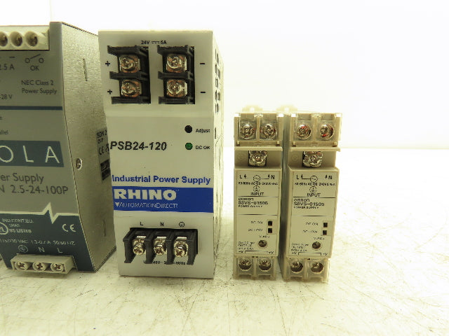 Sola Rhino Omron DIN Mountable Power Supplies 24VDC 2A/2.5A/5A Mixed Lot of 5