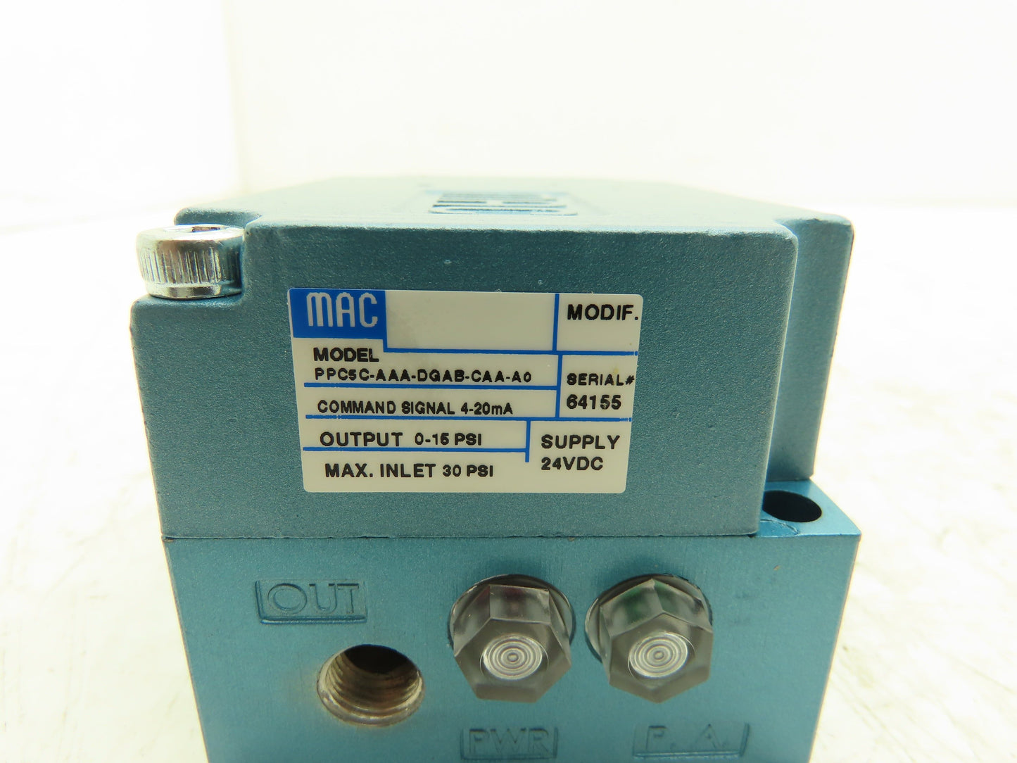 MAC PPC5C-AAA-DGAB-CAA-A0 Proportional Pressure Pneumatic Control Valve