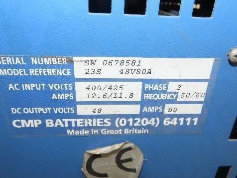 Chloride 23S Motive Power Forklift Battery Charger 21 Super 48V 80A 3Ph 425V