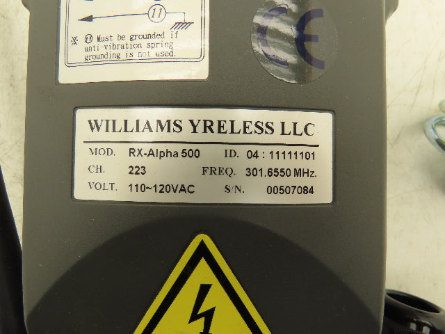 Williams Wyrless RX-Alpha 500 Wireless Crane Hoist Receiver No Remote