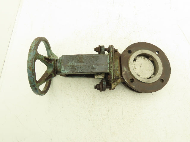 DeZurik 827 Flanged 3" Knife Gate Valve 316 SS Rising Stem Metal Seat