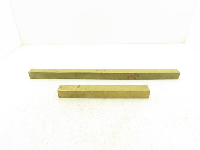 360 Yellow Brass Stock Square Flat Bar 1-1/4"x 1-1/4"x 24"L 17lbs