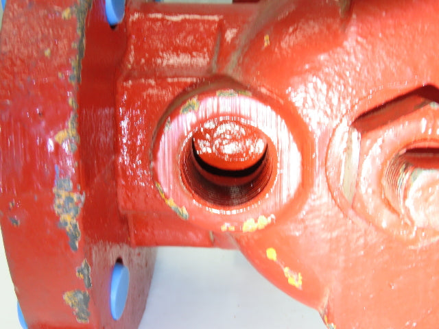 Rencor Controls 1" Ball Valve 6-1/8" Flange OD Fire Red