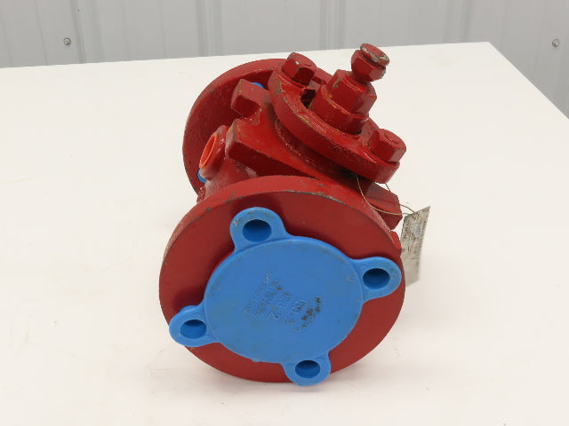 Rencor Controls 1" Ball Valve 6-1/8" Flange OD Fire Red