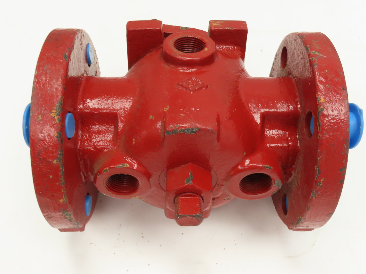 Rencor Controls 1" Ball Valve 6-1/8" Flange OD Fire Red