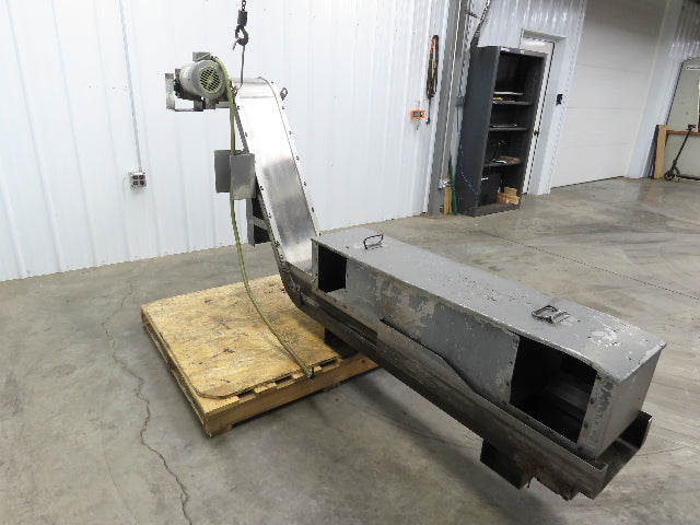Magnetic Incline CNC Chip Conveyor 11"x 64" Infeed 40" Discharge 230V 3PH