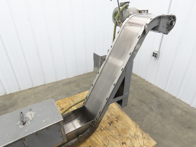 Magnetic Incline CNC Chip Conveyor 11"x 64" Infeed 40" Discharge 230V 3PH