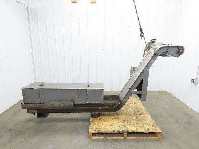 Magnetic Incline CNC Chip Conveyor 11"x 64" Infeed 40" Discharge 230V 3PH