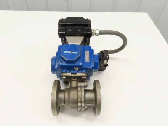 Flowserve 1-1/2" Stainless Ball Valve Compact II Pneumatic Actuator C30 SR-2C