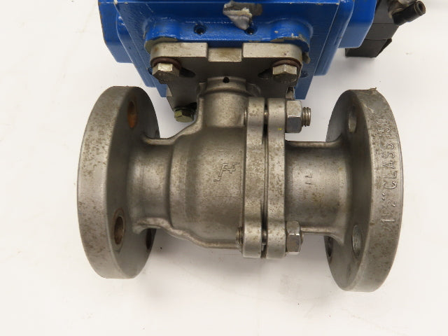 Flowserve 1-1/2" Stainless Ball Valve Compact II Pneumatic Actuator C30 SR-2C
