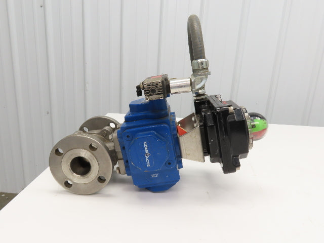 Flowserve 1-1/2" Stainless Ball Valve Compact II Pneumatic Actuator C30 SR-2C